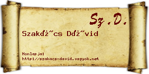Szakács Dávid névjegykártya