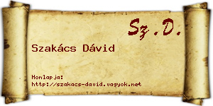 Szakács Dávid névjegykártya